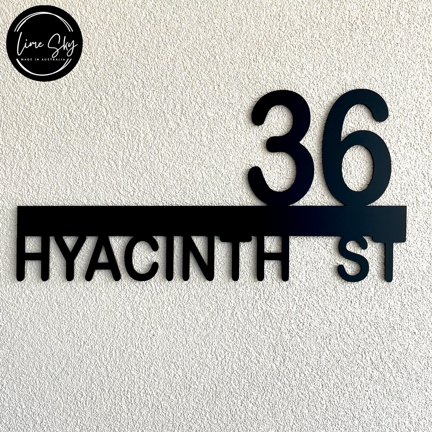 Modern House Entry Sign with Street Number & Name