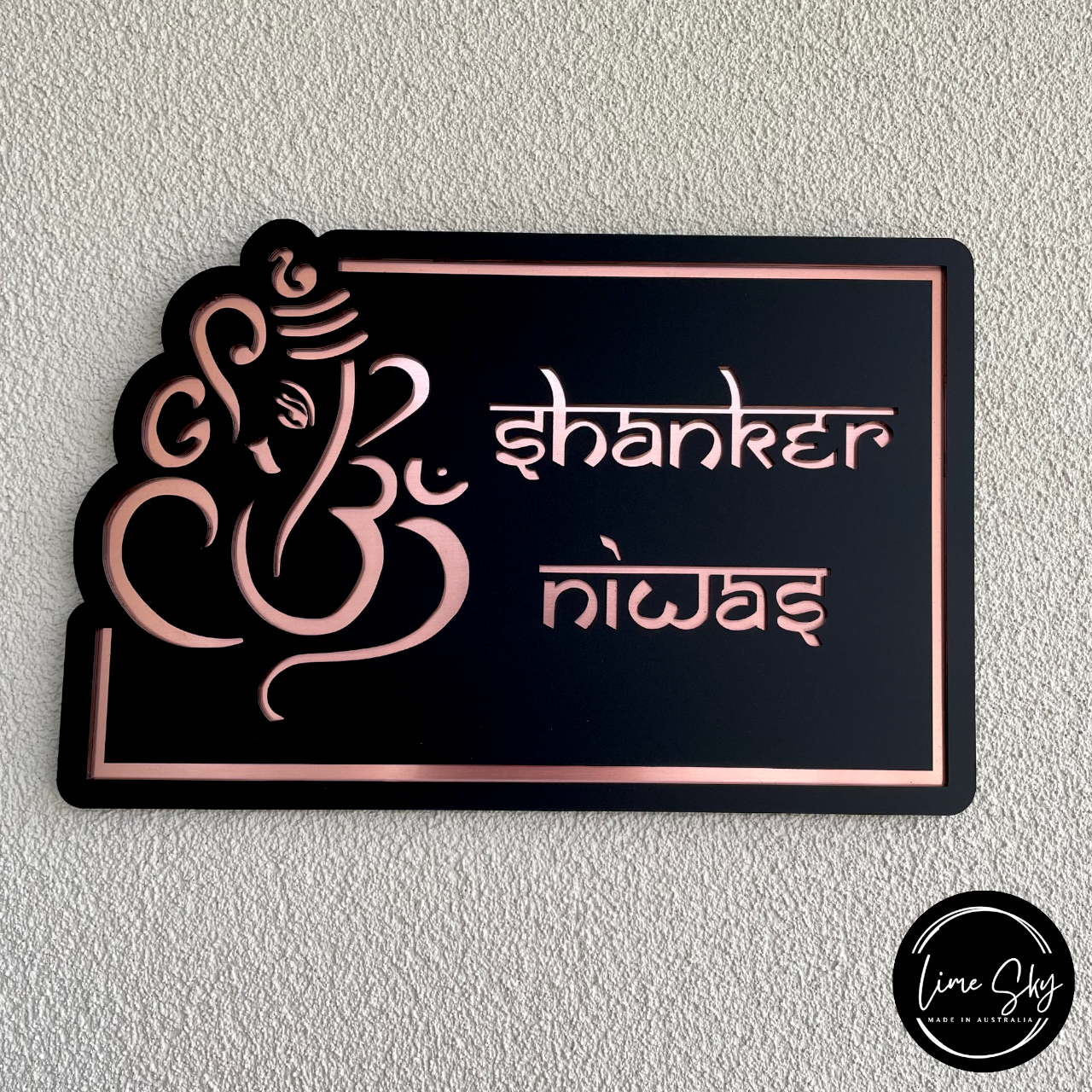 Modern Customised Indian House Plate – Ganesh