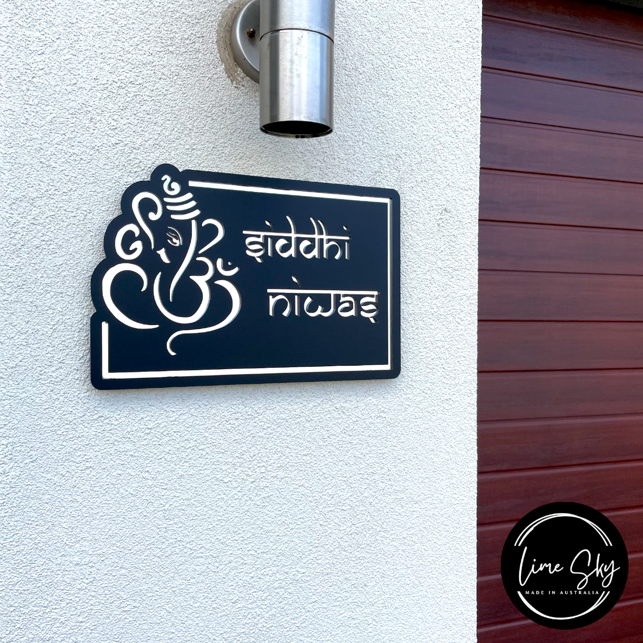 Modern Customised Indian House Plate – Ganesh