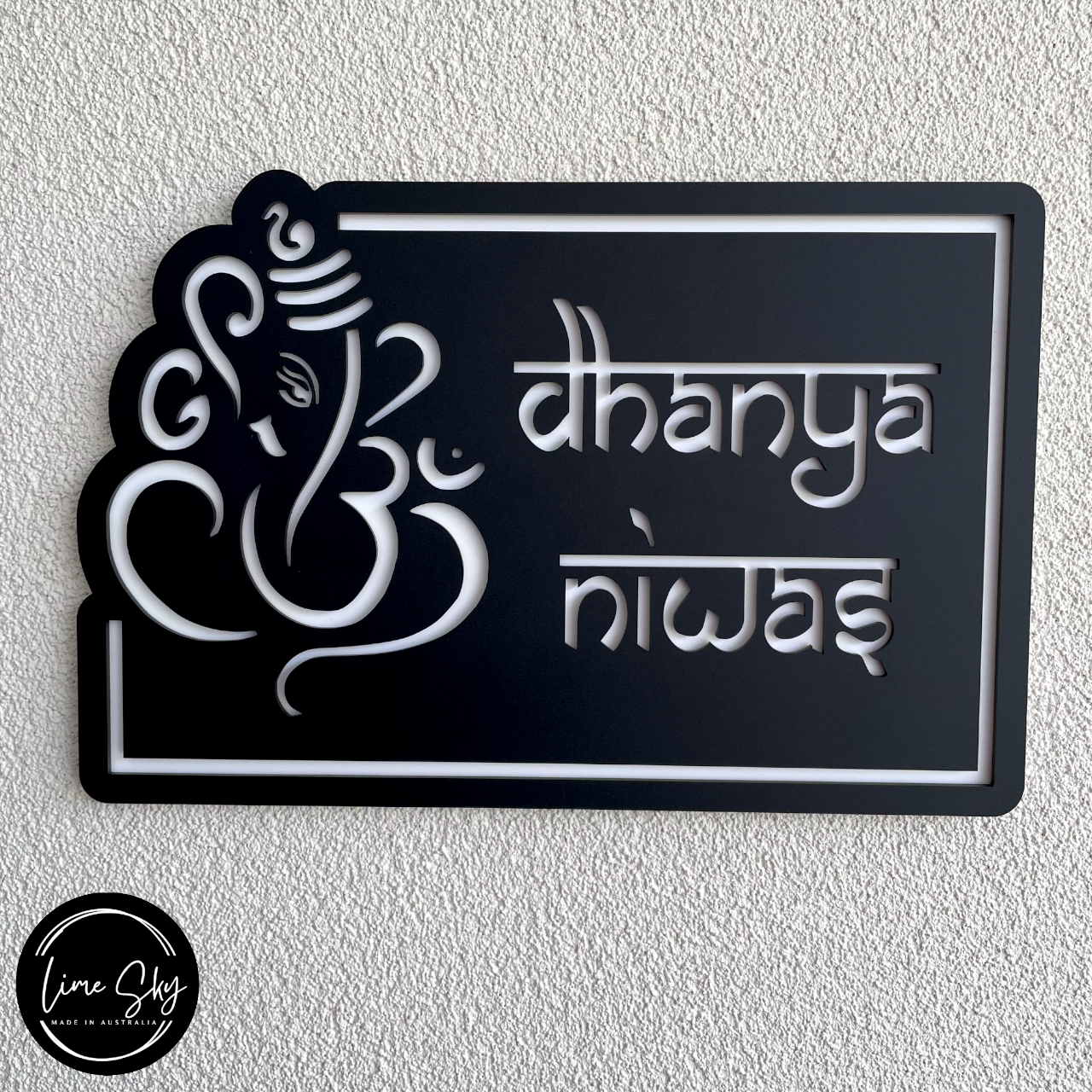 Modern Customised Indian House Plate – Ganesh