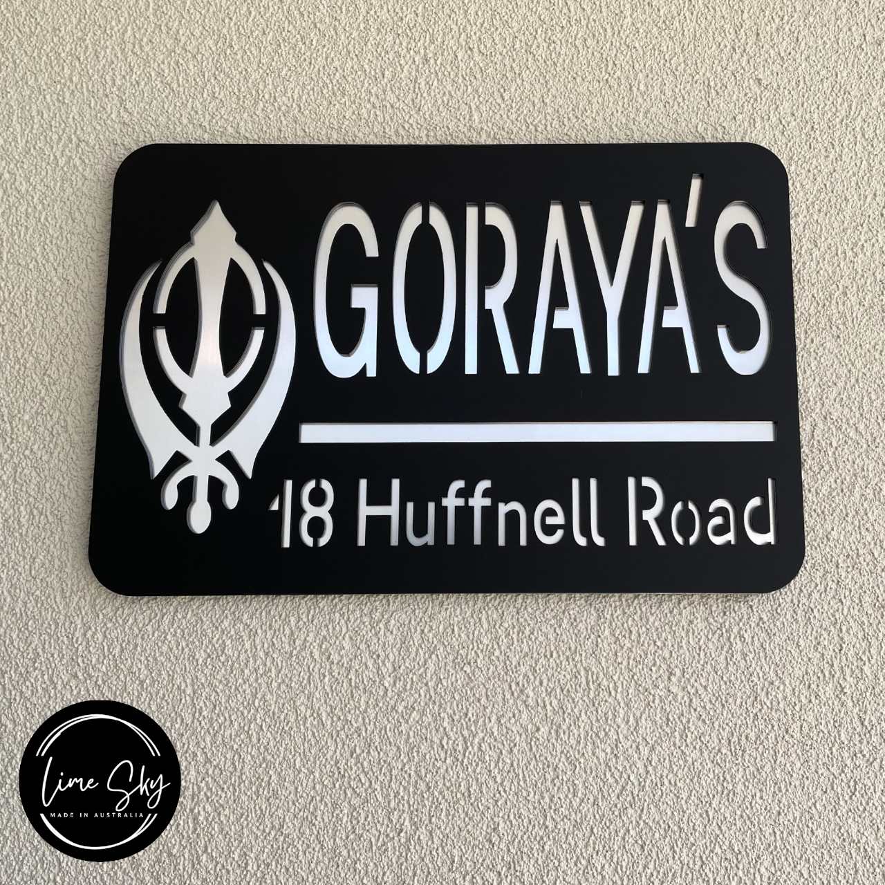 Modern Customised Indian House Plate – Khanda