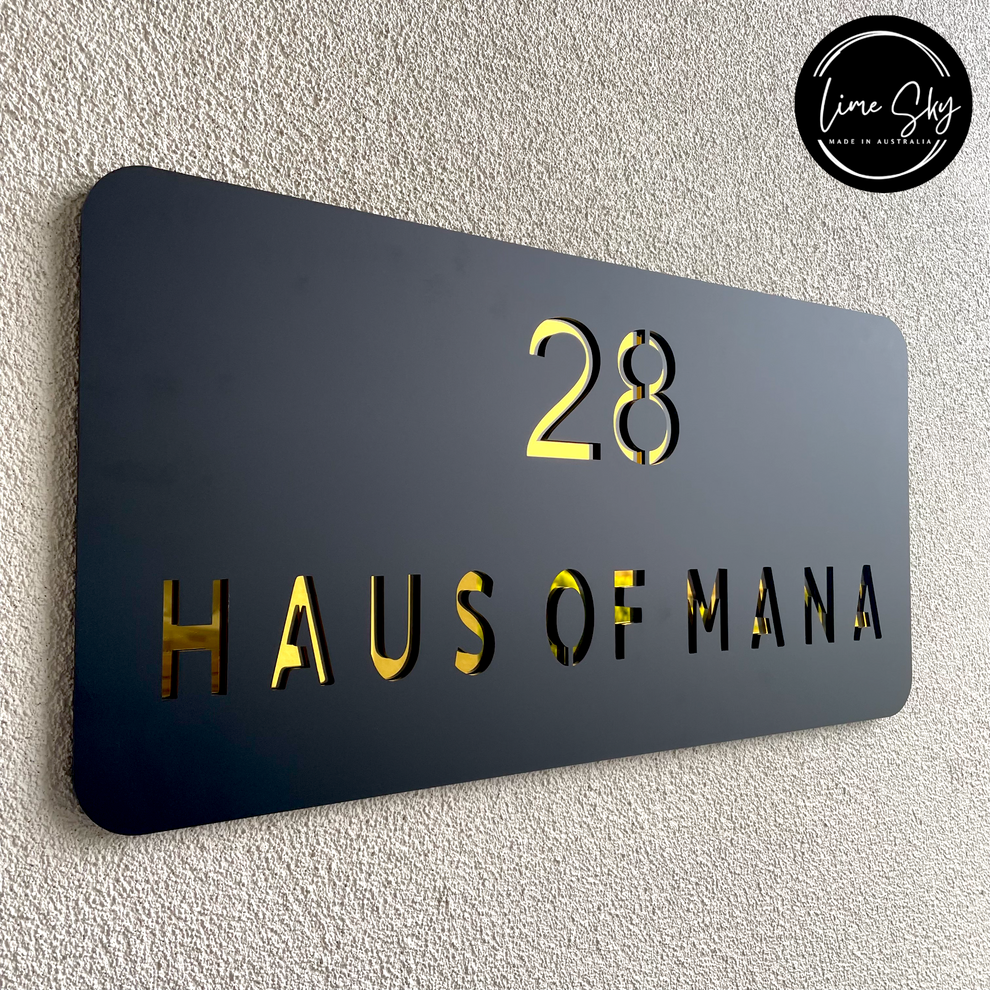 Modern House Entry Sign with Rectangle Wide Shape – LimeSky