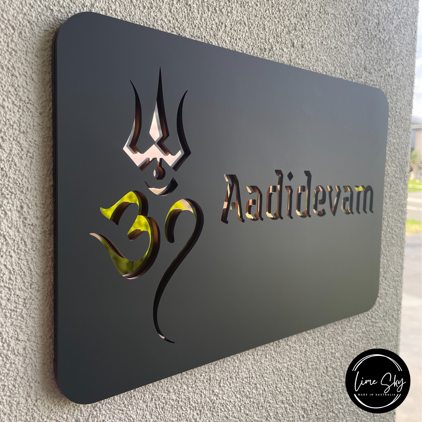 Modern Customised Indian House Plate – Shiva_Om Design