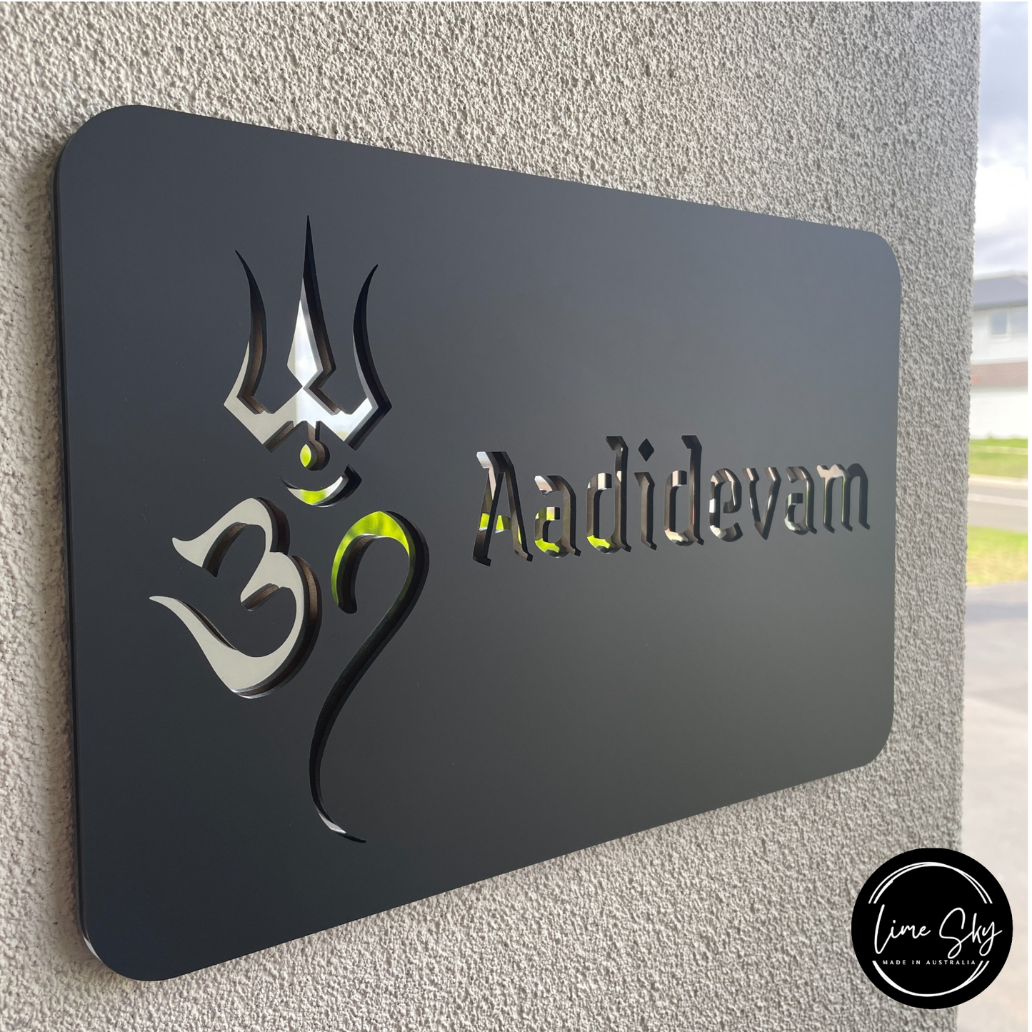 Modern Customised Indian House Plate – Shiva_Om Design