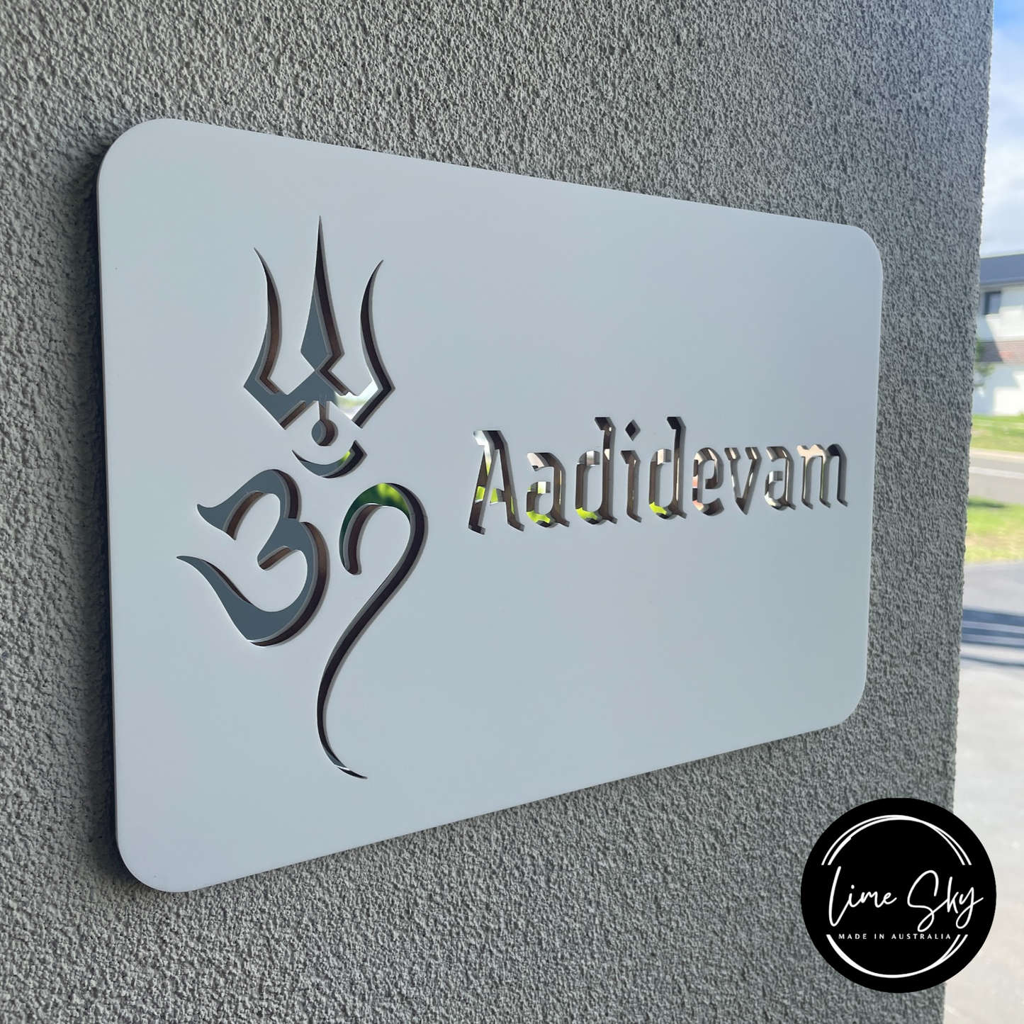 Modern Customised Indian House Plate – Shiva_Om Design