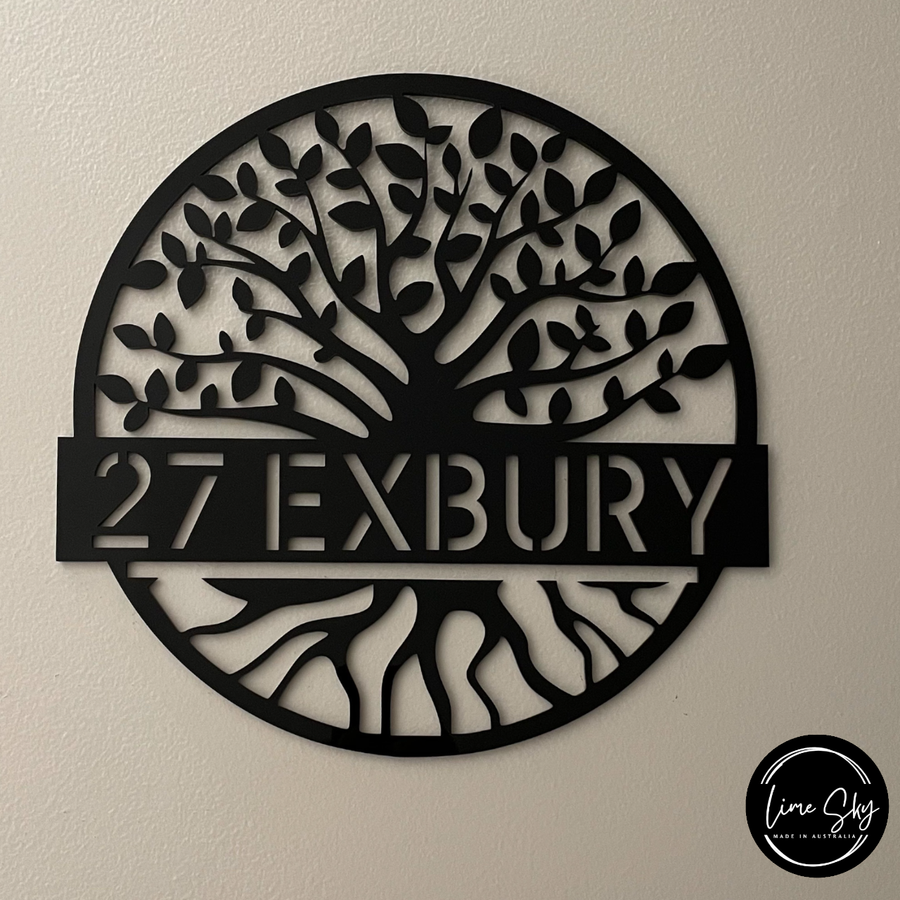 Modern House Entry Sign with Tree Of Life