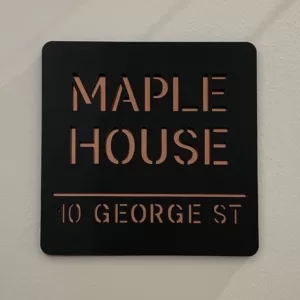 Modern Custom House Plate - Street Number & Street Name – Equal Sides Range